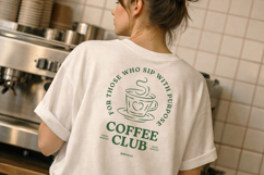 Coffee Club Retro T-Shirt Design Product Image 2