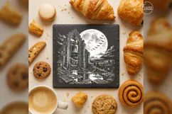 The Belfry Moonrise Gothic Celestial Laser Engraving PNG Product Image 3