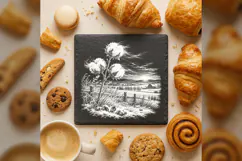 The Cotton Field at First Frost Laser Engraving PNG Product Image 4