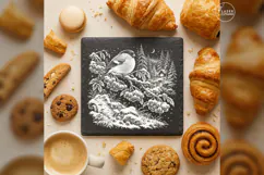The Winterberry Bird Nordic Christmas Laser Engraving PNG Product Image 3
