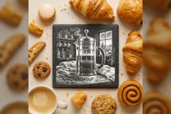 The French Press Morning Winter Drink Laser Engraving PNG Product Image 4