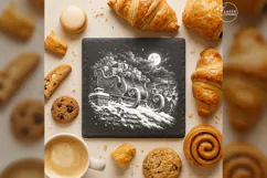 The Rooftop Sleigh Santa Claus Christmas Laser Engraving PNG Product Image 1
