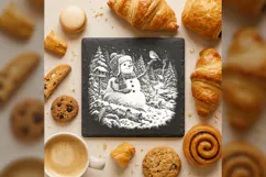 Robin on the Twig Hand Snowman Laser Engraving PNG Product Image 3