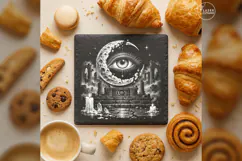 The Crescent Oracle Gothic Celestial Laser Engraving PNG Product Image 4