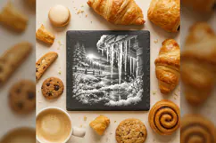 Sunlit Icicle Thaw Winter Wonderland Engraving PNG Product Image 1