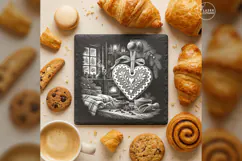 The Hearthside Gingerbread Heart Christmas Engraving PNG Product Image 1