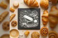Hat on the Sleighbench Santa Christmas Laser Engraving PNG Product Image 3