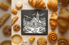 The Chapel of First Snow Christmas Village Laser Engraving P Product Image 3