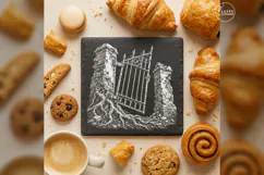 The Root-Taken Gate Haunted House Laser Engraving PNG Product Image 4