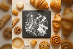 The Snowflake Coffee Walk Winter Drink Laser Engraving PNG Product Image 1