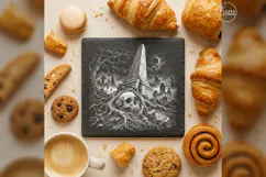 The Root-Caught Witness Halloween Cemetery Engraving PNG Product Image 4