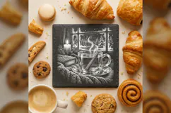 The Cinnamon Glass Teacup Winter Drink Laser Engraving PNG Product Image 4