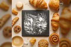 Silverwater Pair Reindeer Forest Christmas Laser PNG Product Image 4