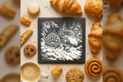 Pinecone Sled Courier Christmas Laser Engraving PNG Product Image 3