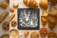 Evergreen Herald Reindeer Forest Christmas Laser PNG Product Image 1