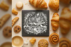 The Ribbon-Bound Saber Christmas Laser Engraving PNG Product Image 1
