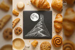 The Moonlit Ascent Haunted House Laser Engraving PNG Product Image 3