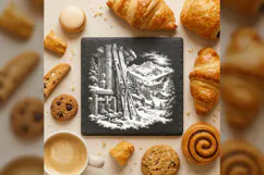 Alpine Ski Stand Winter Wonderland Laser Engraving PNG Product Image 3