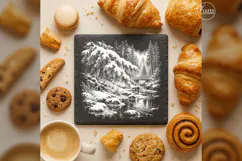 The Bough Above the Stream Winter Nature Laser Engraving PNG Product Image 3