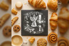Glass Angel Ornament Laser Engraving PNG Product Image 3