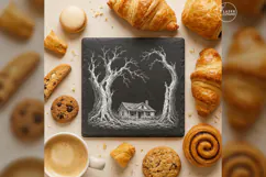The Thornwood Silhouette Haunted House Laser Engraving PNG Product Image 4