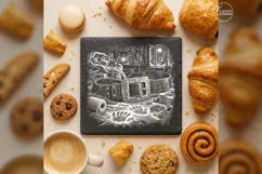 Brass Buckle Ledger Santa Christmas Laser Engraving PNG Product Image 3