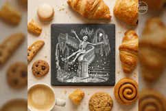 The Stair-Rail Shuffle Gothic Skeleton Laser Engraving PNG Product Image 1
