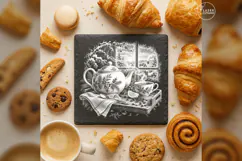 Frosted Teatime Winter Christmas Laser Engraving PNG Product Image 3