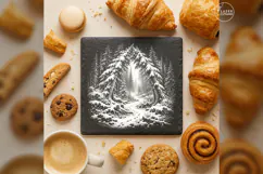 The Snowbound Forest Gate Winter Nature Laser Engraving PNG Product Image 3