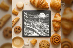The Bellglass Overlook Christmas Village Laser Engraving PNG Product Image 4