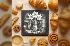 Amaryllis Drawing Room Christmas Laser Engraving PNG Product Image 3