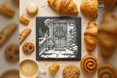 The Welcome Wreath Classic Christmas Laser Engraving PNG Product Image 3