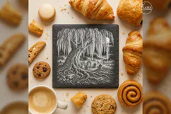 The Willow of Names Halloween Cemetery Engraving PNG Product Image 3