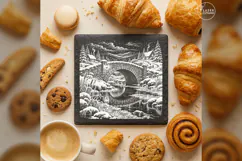 The Frostarch Bridge Christmas Village Laser Engraving PNG Product Image 3