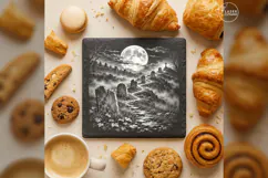 The Moonlit Processional Halloween Cemetery Engraving PNG Product Image 3