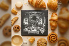 The Suspended Nordic Wreath Christmas Laser Engraving PNG Product Image 1