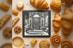 The Wreathlight Door Christmas Village Laser Engraving PNG Product Image 4