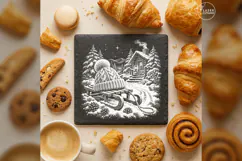 Sledside Pom-Pom Winter Christmas Laser Engraving PNG Product Image 4