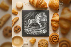 Rocking Horse Christmas Laser Engraving PNG Product Image 3