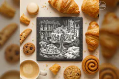 Candied Christmas Fruitcake Winter Baking Engraving PNG Product Image 4