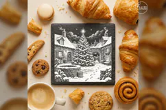 The Courtyard Star Tree Christmas Village Laser Engraving PN Product Image 1