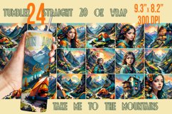 Mountains tumbler sublimation wrap 20 oz PNG Design BUNDLE Product Image 3