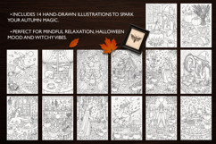 Witchy Autumn coloring pages, Halloween colouring page Product Image 2