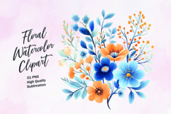 Watercolor floral clipart sublimation Product Image 1