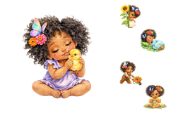 African American Baby Girl Clipart Bundle Product Image 2
