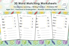 PreSchool 30 Word Matching Worksheets for Kids Product Image 4