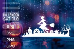 Halloween Window decal SVG, Halloween Window Display SVG Product Image 1