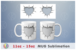 3D Heart Hole Photo Frame Pattern - 11oz-15oz Mug. Product Image 2