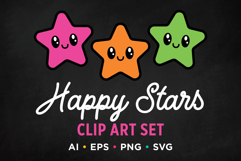 Happy Star Clip Art Set Product Image 3