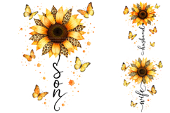 Sunflower Sublimation Bundle, Leopard Butterfly PNG Product Image 2